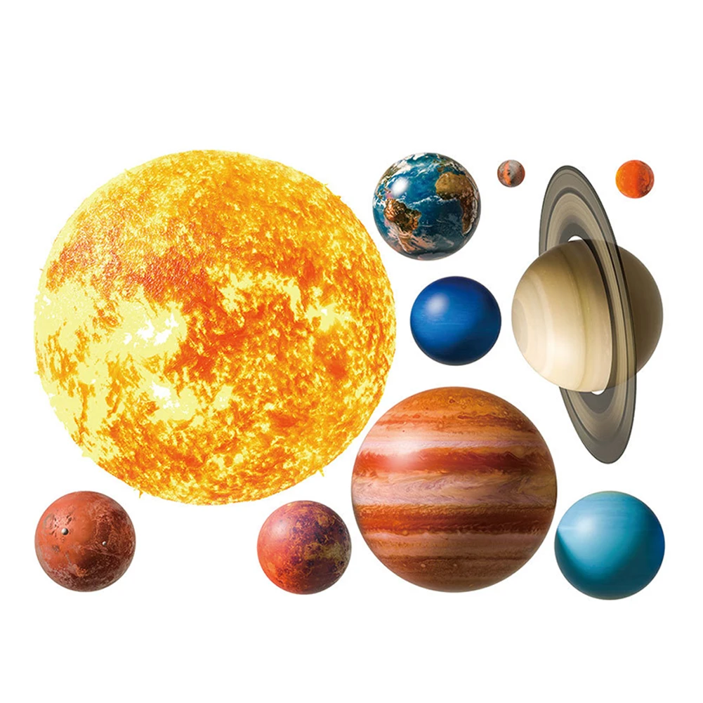 

Home DIY Decoration For Kids Playroom Background Wall Decal Space Travel Solar System Planet Peel And Stick Removable Bedroom