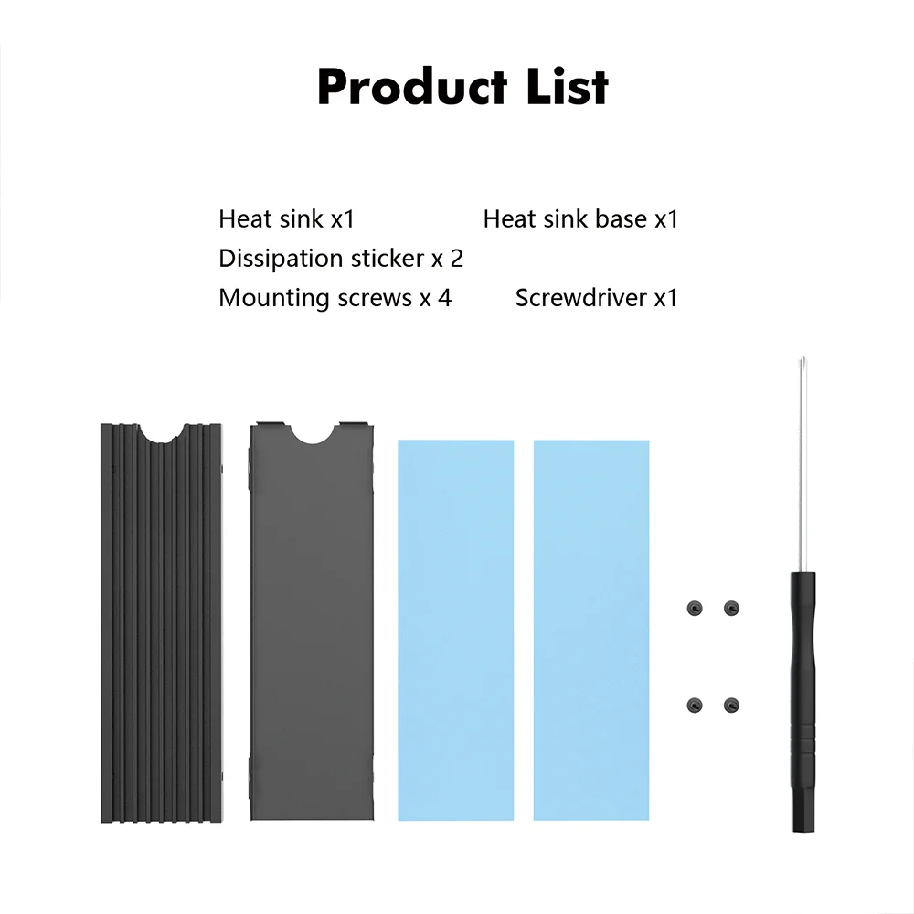 8-миллиметровый полностью алюминиевый радиатор для SSD M.2, охладитель NVMe MSATA M2 2280, термопрокладка для PCIE SATA M.2 SSD (art.: 3920db23c059d) - 3920db23c059d