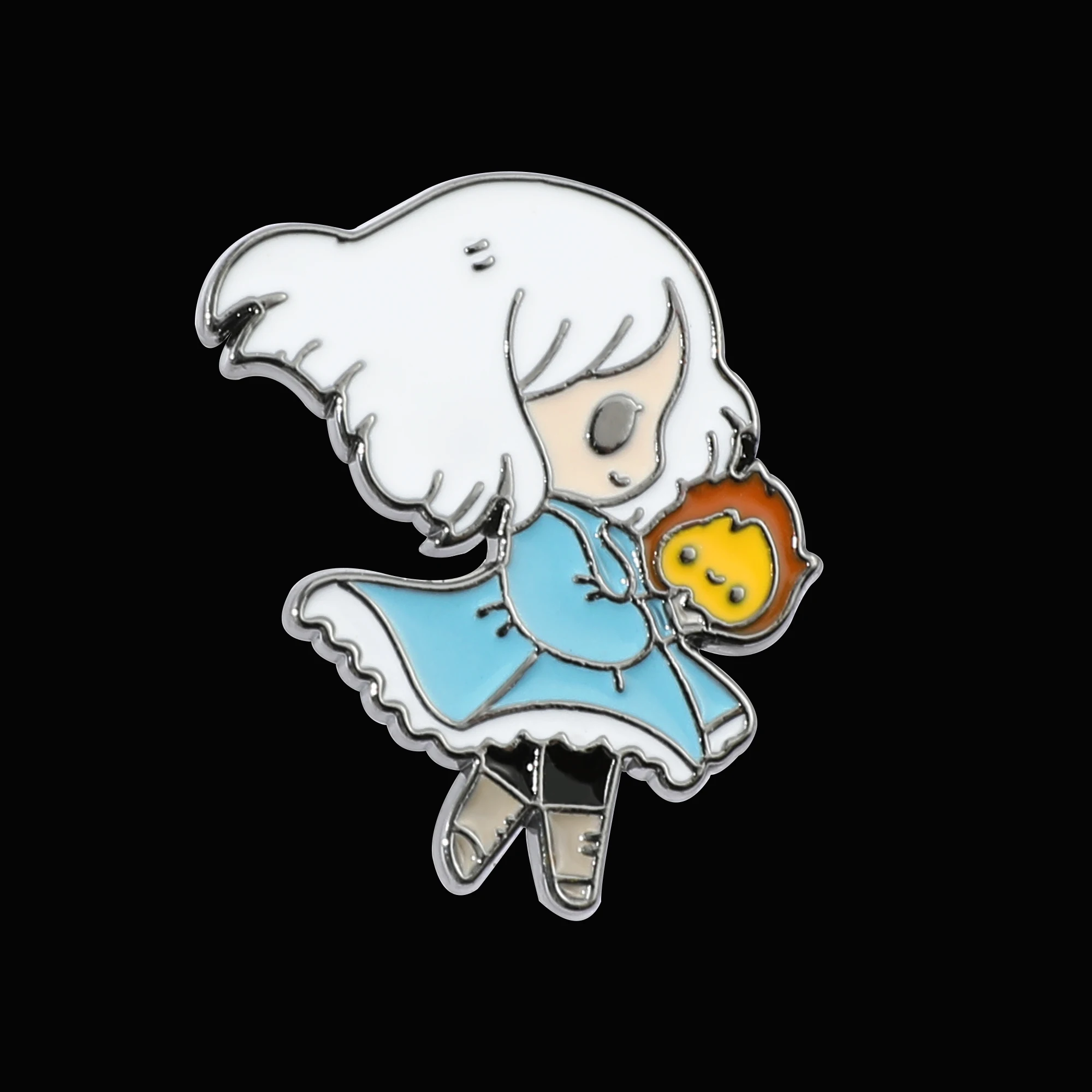 

Miyazaki Hayao Howl's Moving Castle Sophie Calcifer Brooch Pin Enamel Metal Badges Lapel Pin Brooch Jackets Jeans Fashion Gifts