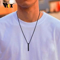 vnox 5mm pillar necklace for men women stainless steel 3d bar pendant minimalist simple casual unisex neck collar
