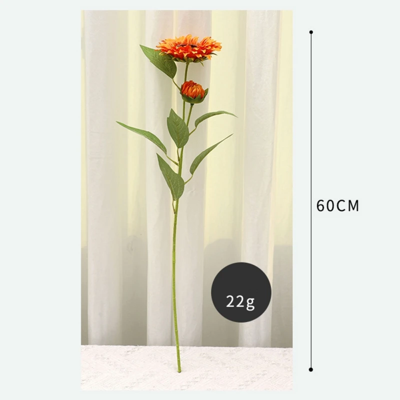 Artificial Flowers Long Stem Artificial Sunflower 1PCS Faux Vintage Fall Sunflowers for Home Wedding Birthday Party Decorations images - 6