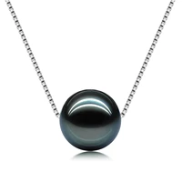 mihiari natural tahitian black pearl seawater pearl 925 sterling silver chain gift for women