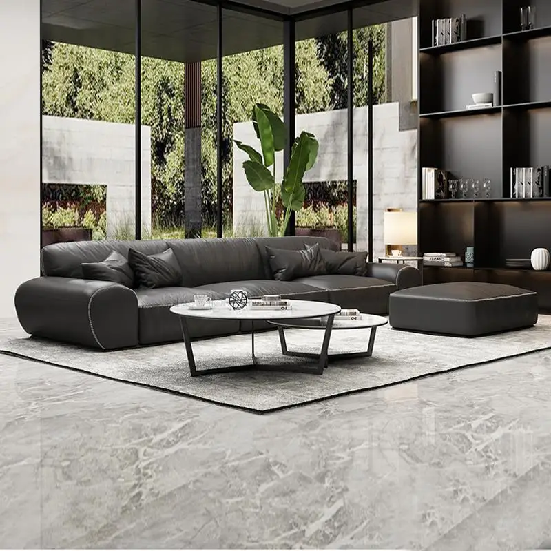 

Minimalist Simple Household Comfortable Upholstered Leather Sofa Set Modern Couch Furniture Living Room Armchair For Leisure