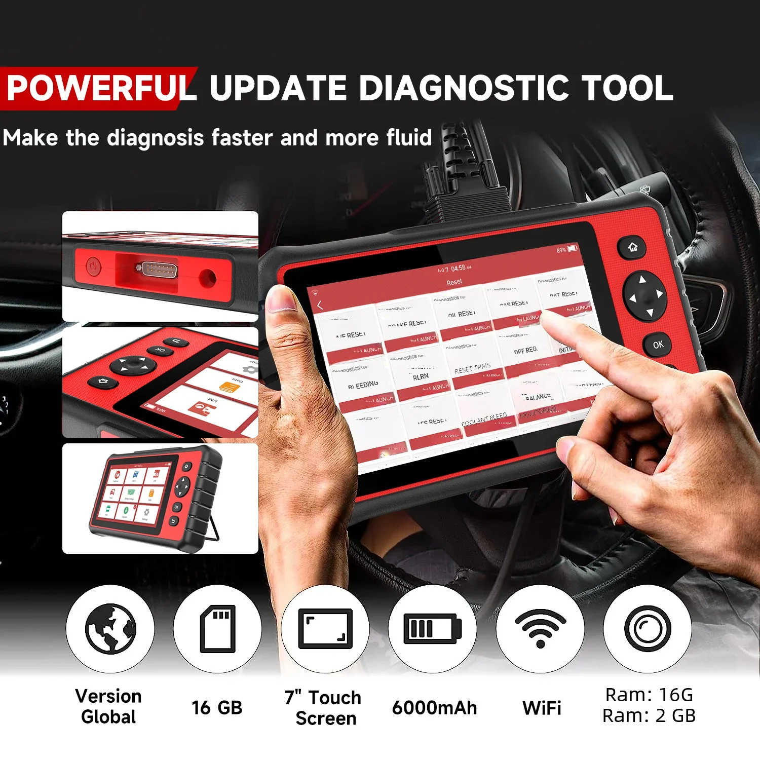 Launch X431 Crp909c Obd2 Сканер Профессиональный Диагностический Инструмент С Immo Abs A/f Epb Tpms