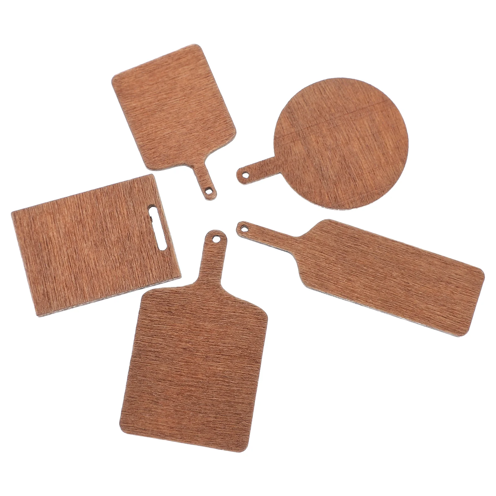 

5 Pcs Mini Chopping Board Wood Craft Cutting House Photo Prop Kitchen Model Wooden