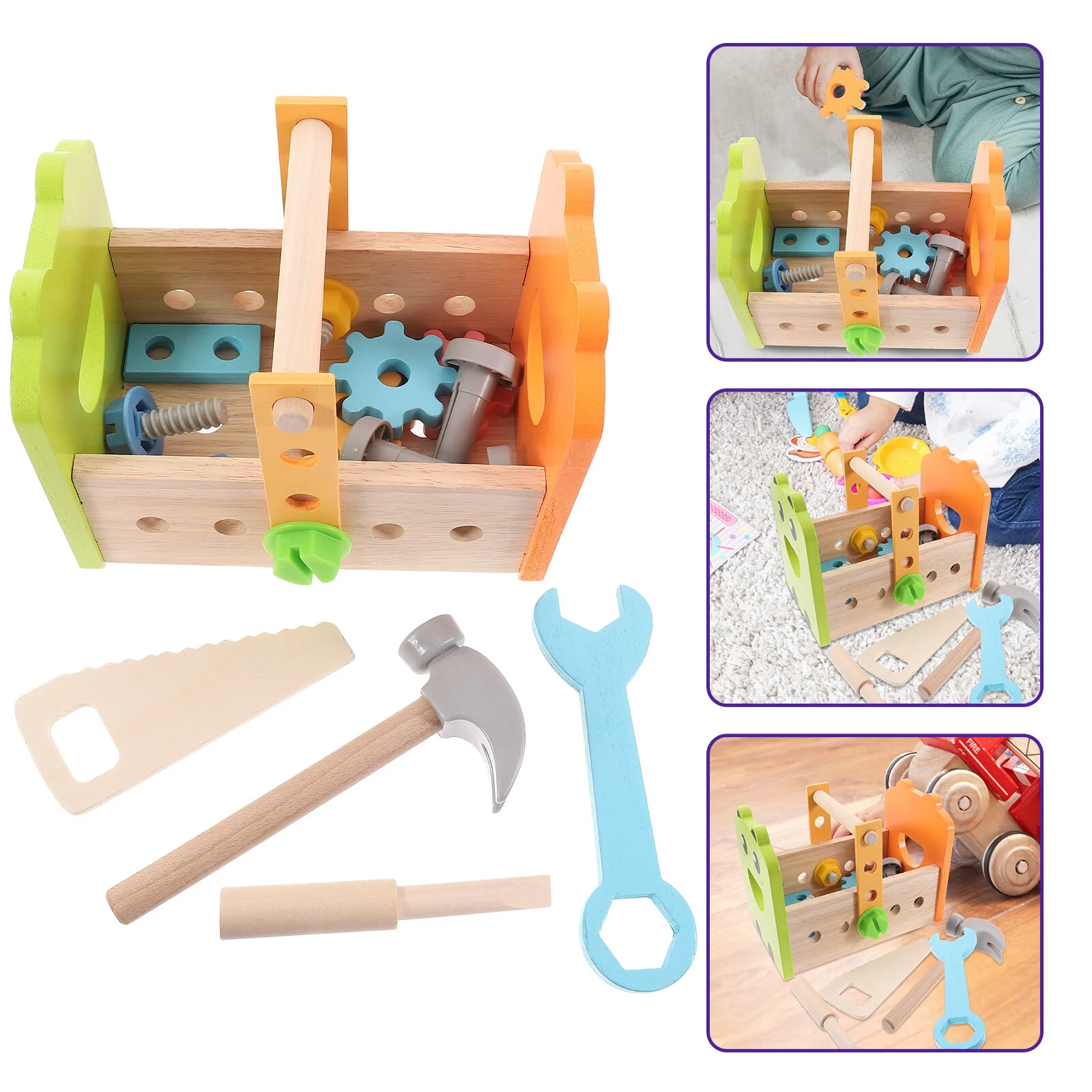 

Wood Tools Toys Boys Learning Educational Children Funny Kids Tighten The Screws Plaything Wooden Pretend Toddler