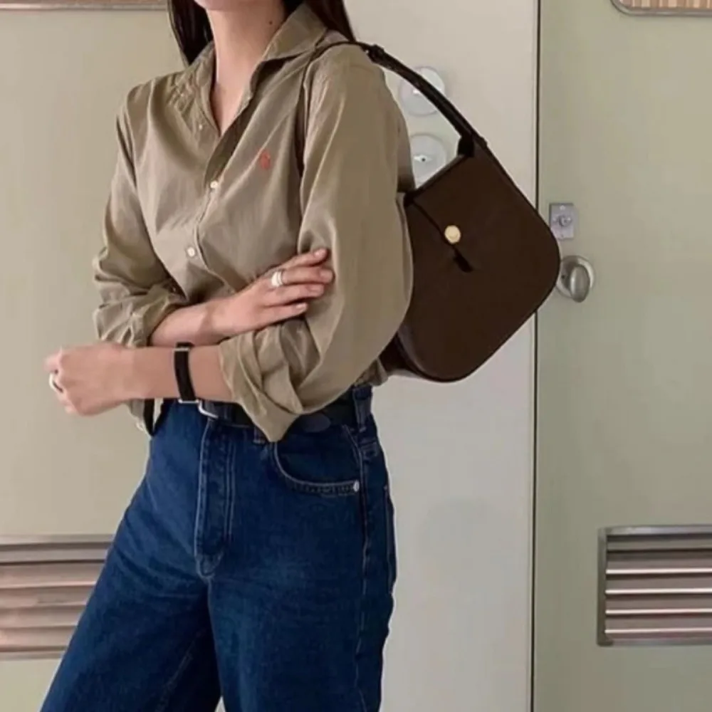 Винтажная Изысканная Повседневная универсальная сумка через плечо с защелкой