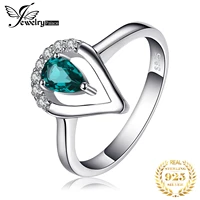 jewelrypalace pear simulated nano emerald 925 sterling silver rings for women fashion statement green gemstone ring jewelry