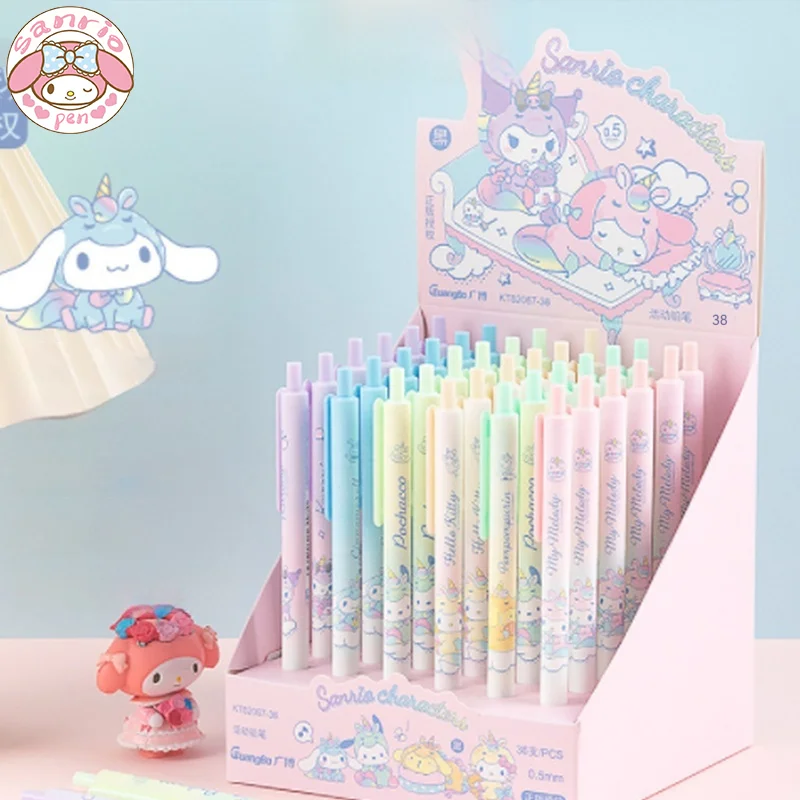 

Оригинальный механический карандаш Sanrio с героями мультфильмов, канцелярские принадлежности для начальной школы, 36 шт., мелодия, корица, особый праздничный подарок для тестирования письма