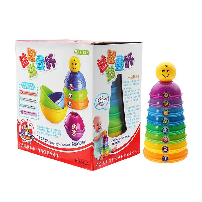 

Children Puzzle Pyramid Tower Cup Stacking Toys Baby Montessori Educational Beach Kids Pool Bathtub Toy 0-12 Month Kids Gifts
