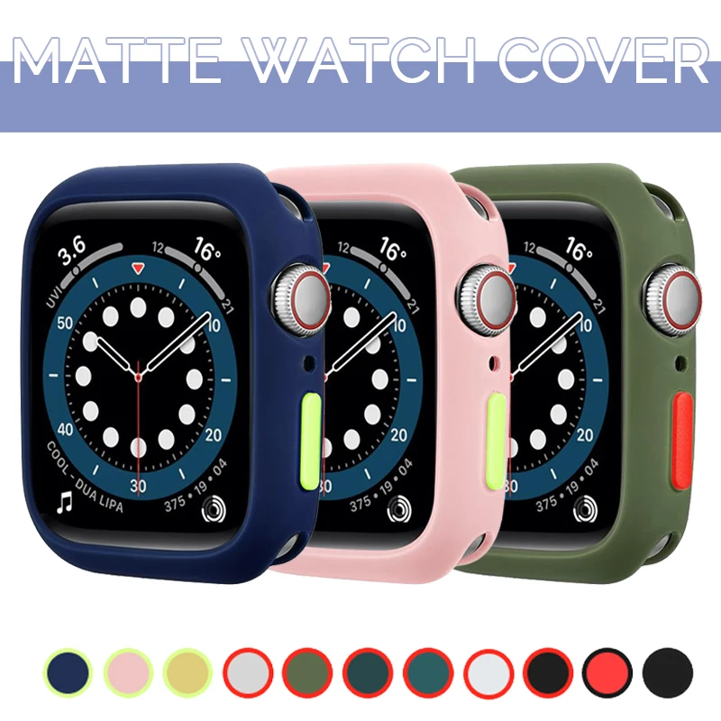 

Мягкий силиконовый чехол для Apple Watch 7 45 мм 6 SE 5 4 3 42 мм 38 мм, защитный чехол для iWatch серии 7 6 5 40 44 41 мм, бампер