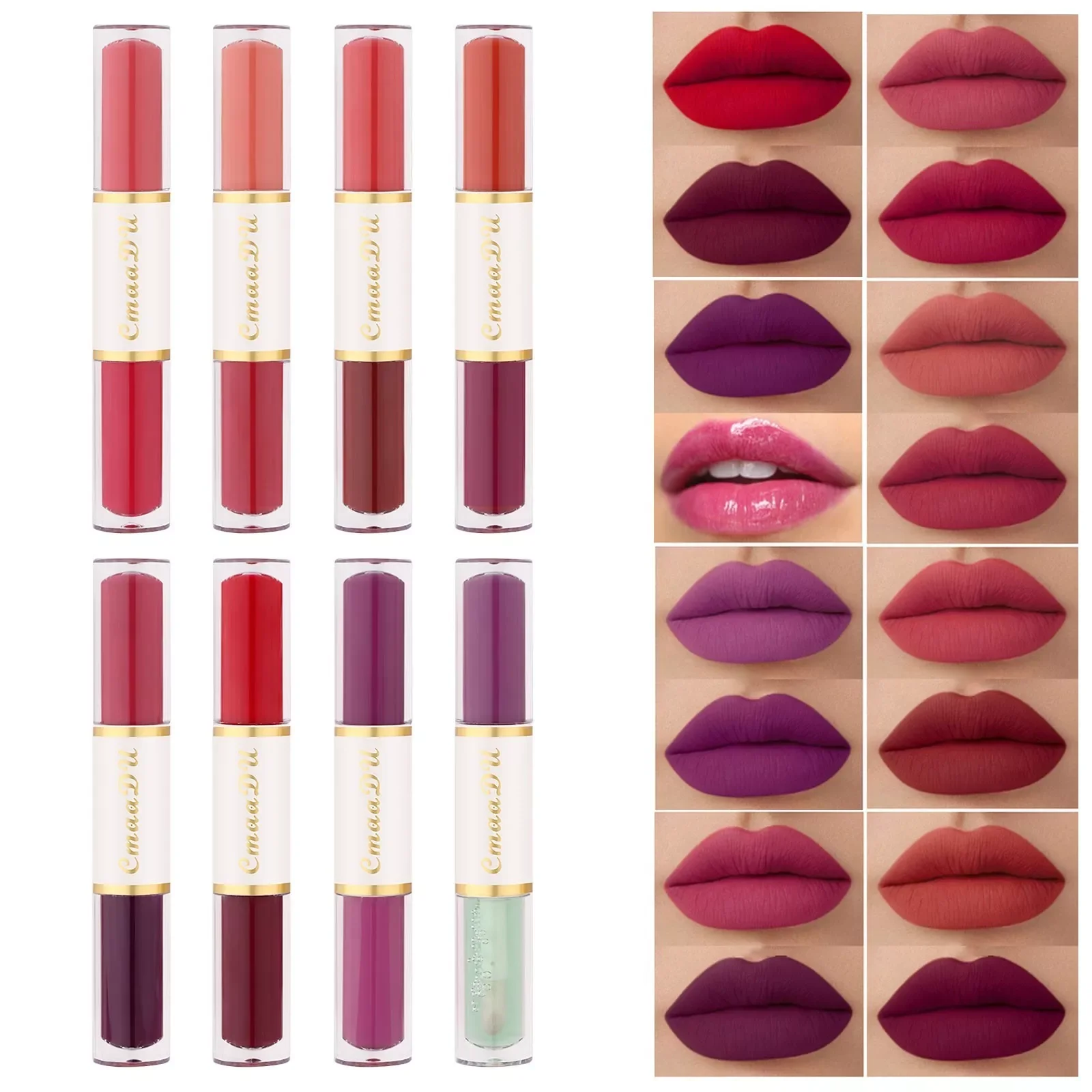 

NEW2023 Pack Of 4 Lipsticks Nonstick Cup Waterproof Long Lasting Lip Gloss Velvet Lipstick Long Lasting Lip Gloss Set 16ml