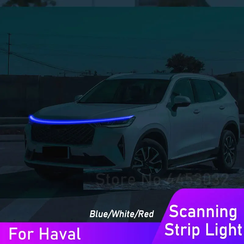 

59-дюймовая светодиодная лента DRL для капота автомобиля для Haval H6 F7 F7X Jolion H2 H3 H9 M6 Dargo Сканирующие дневные ходовые огни Аксессуары