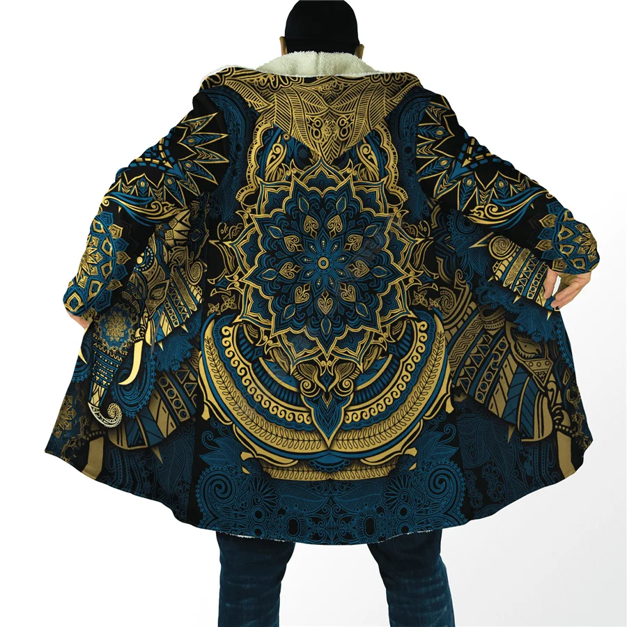 

Elephant Royal Mandala Premium Cloak 3D All Over Printed die Cloak for Men Women Winter Fleece Wind Breaker d Cloak