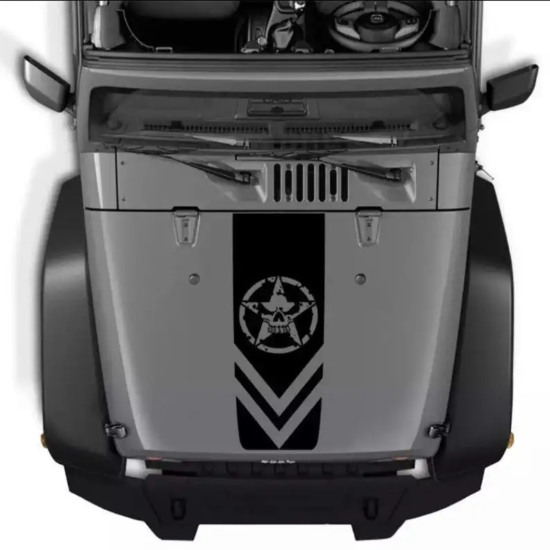 

Doordash 1pc Skeleton Military Star Stickers for TJ Jeep Wrangler JK Car Stickers Cover Before Dodge Ram Car Decoration Accessor