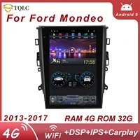 car radio android 9 0 tesla style vertical player for ford mondeo px6 dab car radio carplay car multimedia player 2013 2017