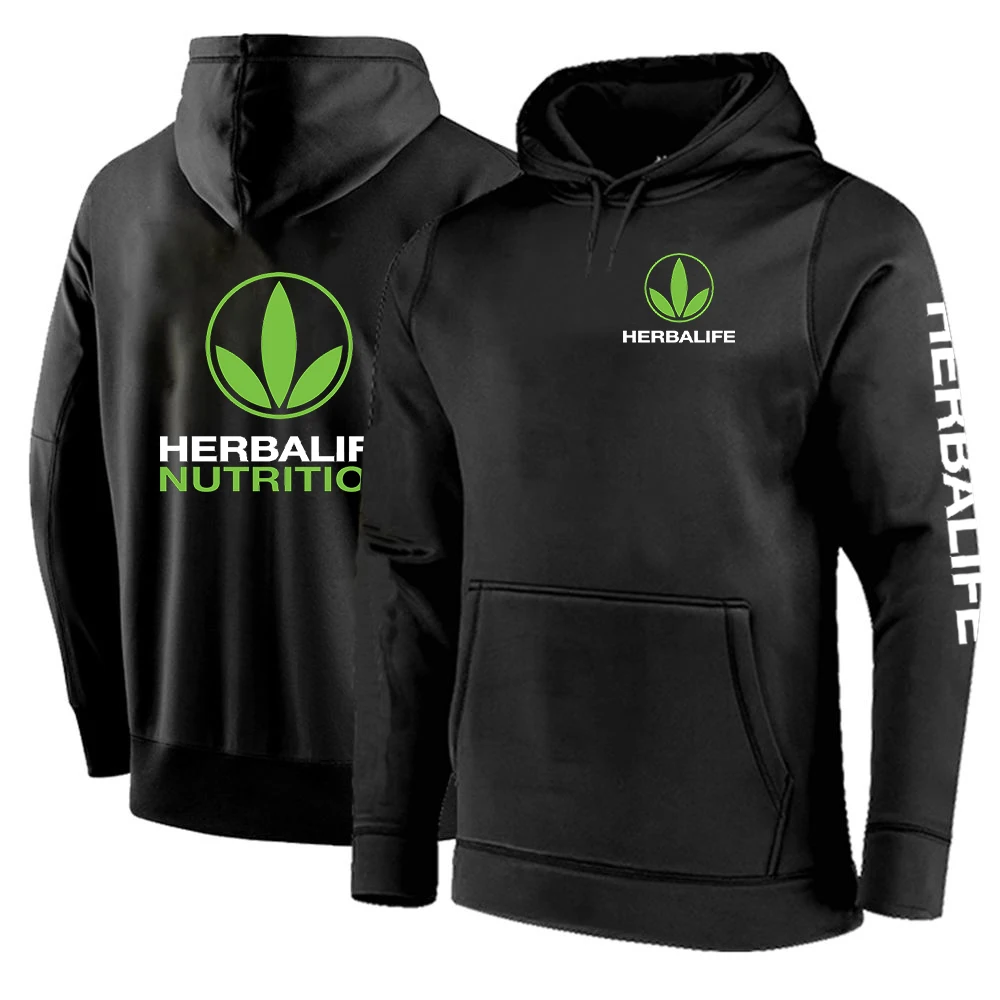 

HERBALIFE NUTRITION Spring Autumn Men's Hoodie Solid Color Pullover Coats Men Sweatshirt Casual Plus Size Sportswear Coats
