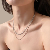 timeless wonder layered pave chains necklace for women titanium jewelry gothic designer party top ins egirl trendy mix new 2891