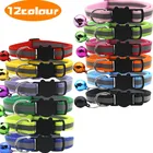 Ошейник для домашних животных, регулируемая Светоотражающая пряжка с колокольчиком, для собак и кошек, аксессуары для питомцев разных цветов