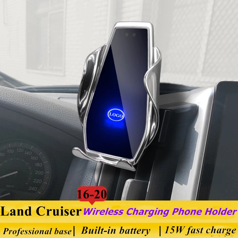 

Dedicated for Toyota Land Cruiser 2016-2020 Car Phone Holder 15W Qi Wireless Charger for iPhone 11 12 Pro Xiaomi Samsung Huawei