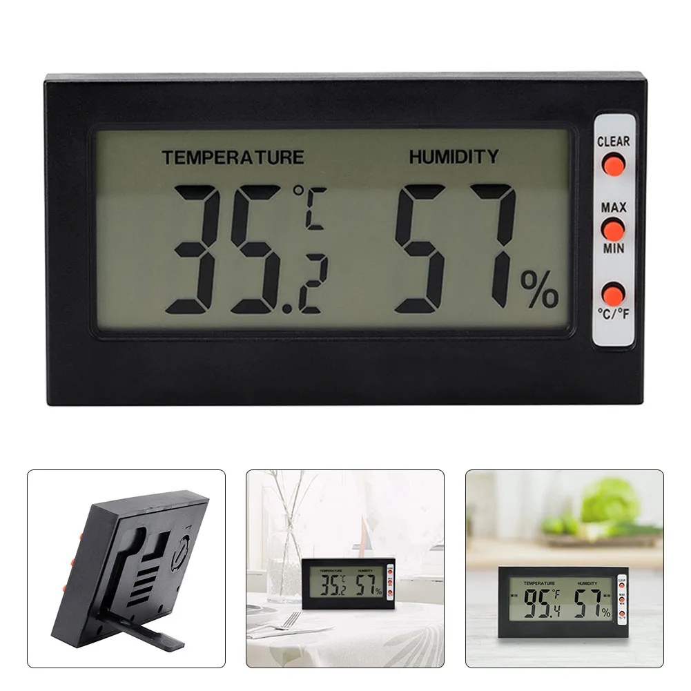 

1pcs 88x48x10mm ABS Plastic Temperature Humidity Monitor Digital LCD Thermometer For Insulation Box Storage Box Pet Breeding