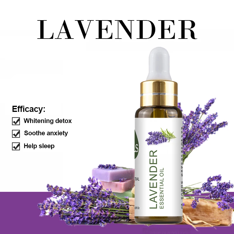 

10ml with Dropper Pure Natural Lavender Essential Oils Diffuser Eucalyptus Lemon Jasmine Mint Geranium Rose Tea Tree Aroma Oil