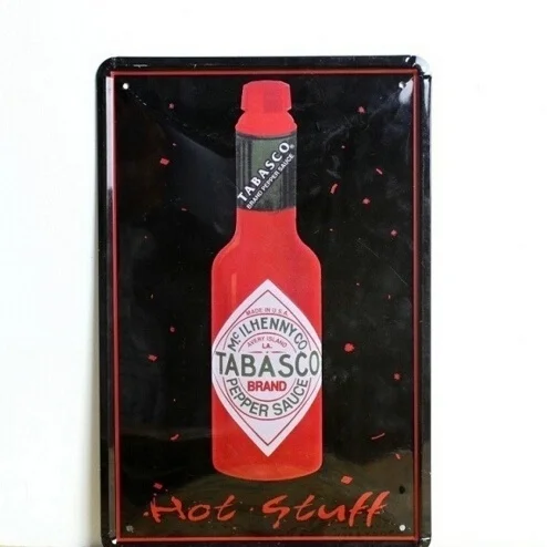 

Tin Sign Wall Decor Retro Metal Art Poster Tabasco Pepper Sauce Advertising 20x30CM(Visit Our Store, More Products!!!)