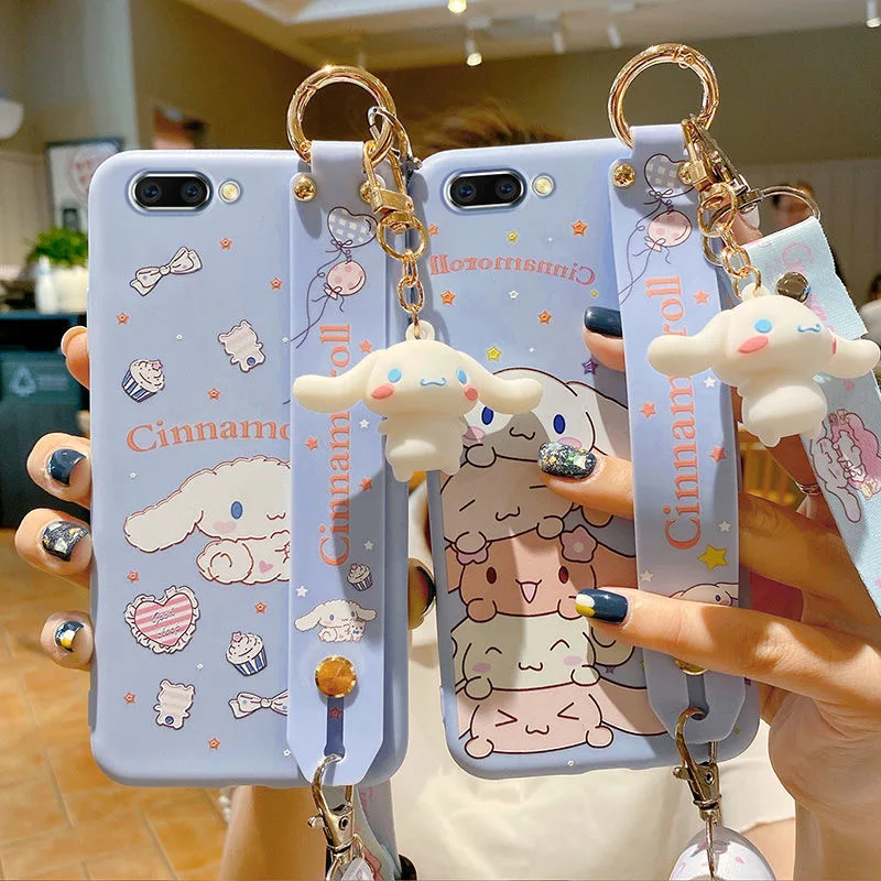 Sanrio Cinnamonroll Cute Cartoon Lanyard Doll Liquid Silicone Case For Samsung Galaxy S22 Ultra S22 Plus Shockproof Cover Gift