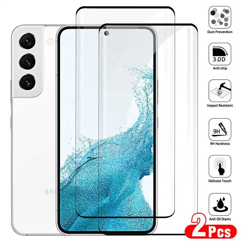 

2Pcs Full Curved Tempered Glass For Samsung Galaxy S22 Ultra 5G Plus Screen Protector