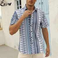euow 2022 summer mens hawaiian shirts vintage top print loose casual shirt men beach aloha shirt fashion clothes ropa hombre 3xl