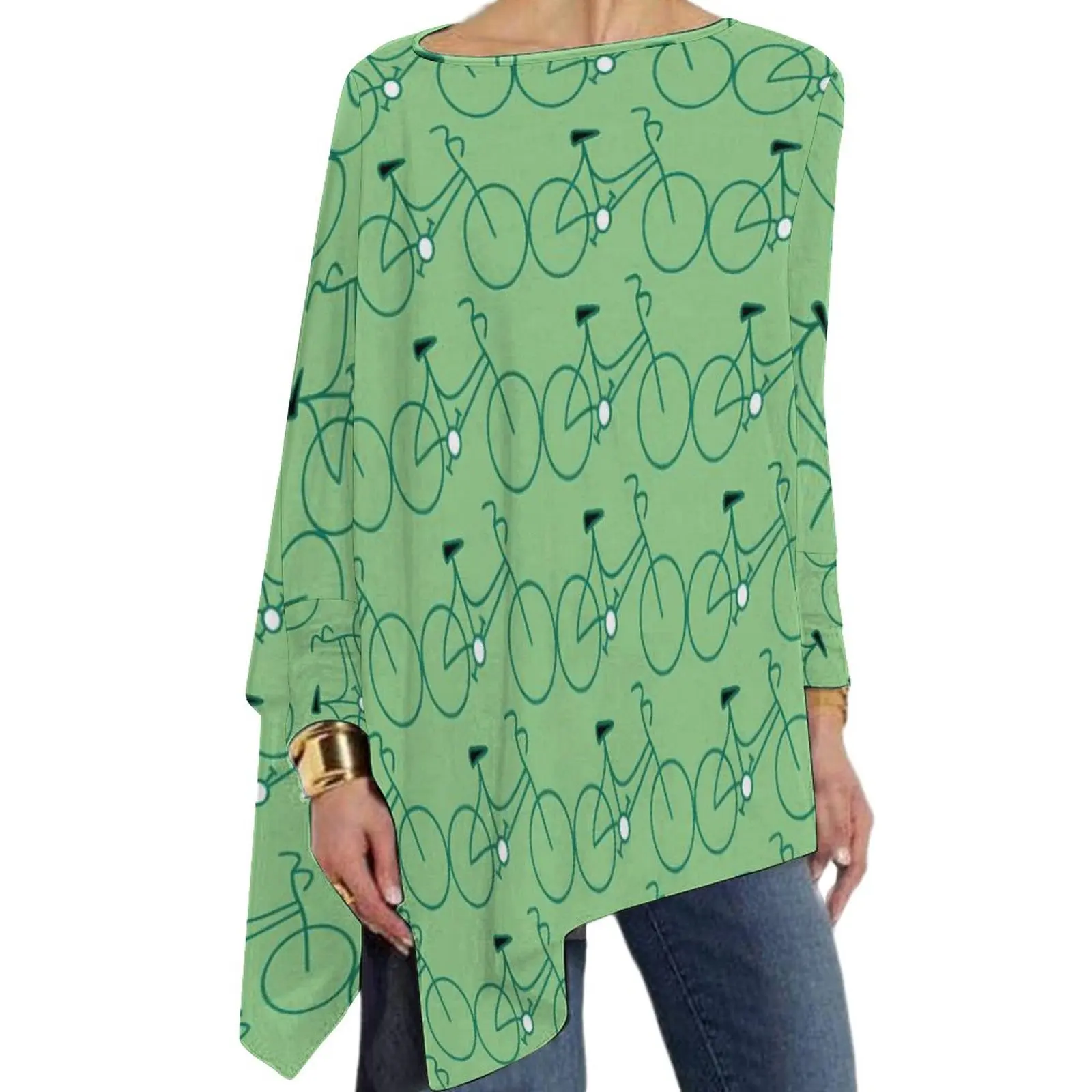 

Футболка женская с длинным рукавом и принтом, 4XL/5XL/6XL