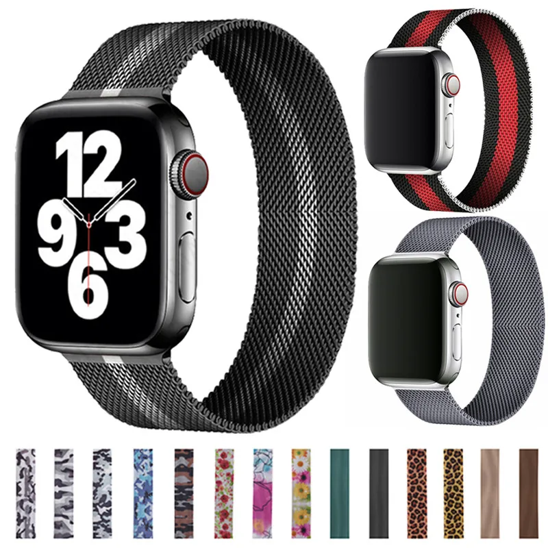 

Magnetic Loop Strap For Apple watch Band 49mm 44 40 45 41 42 38 mm Stainless steel correa bracelet For iWatch serie 5 6 se 7 8