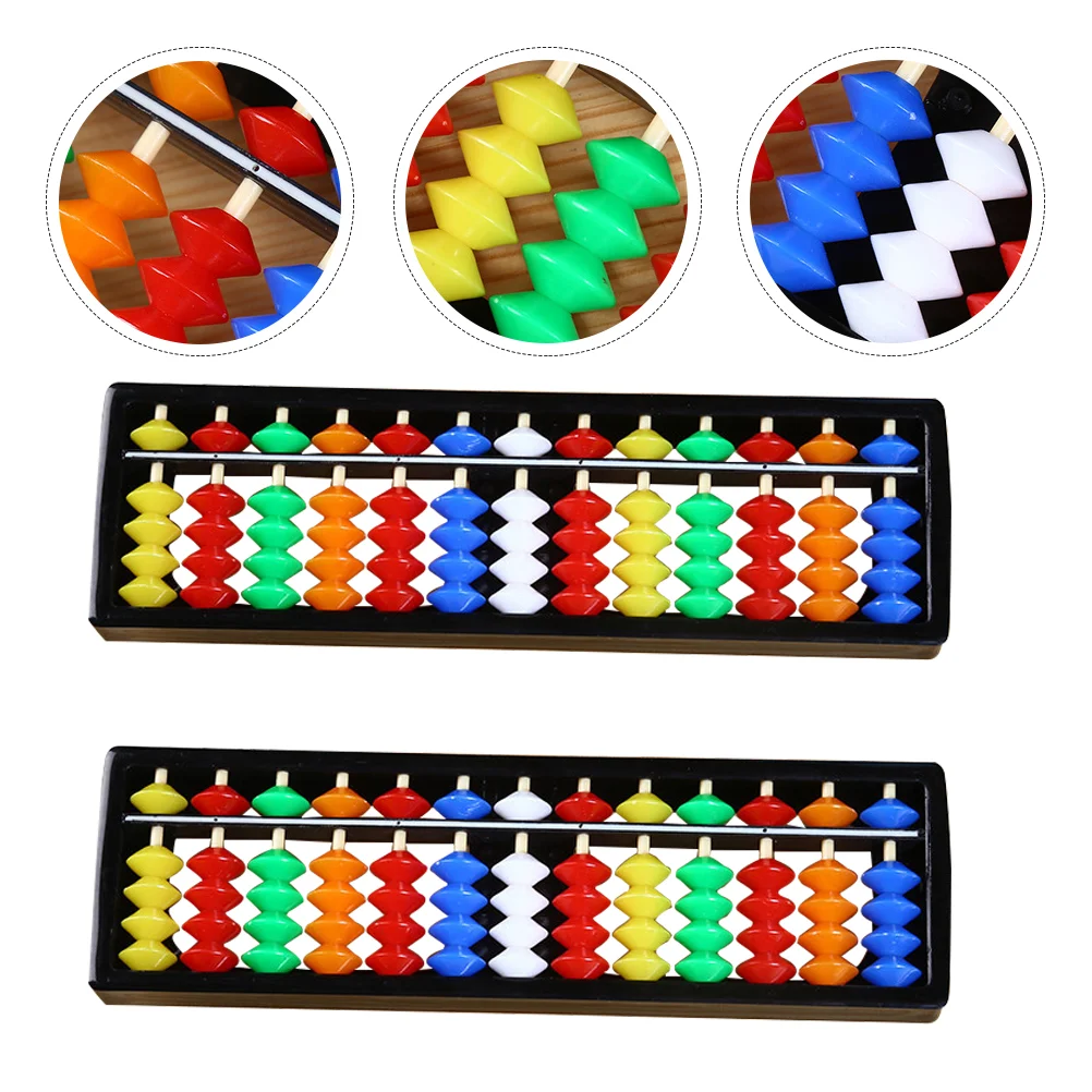 

2Pcs Calculate Tool Educational Colorful Abacus Arithmetic Tool for Student Home