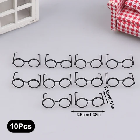 Мини металлические очки для кукол, 10 шт.