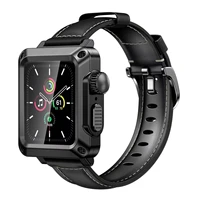 leather strapmetal case for apple watch series 6 5 4 se 44mm 40mm stainless steel protective case for iwatch 3 42mm 38mm correa