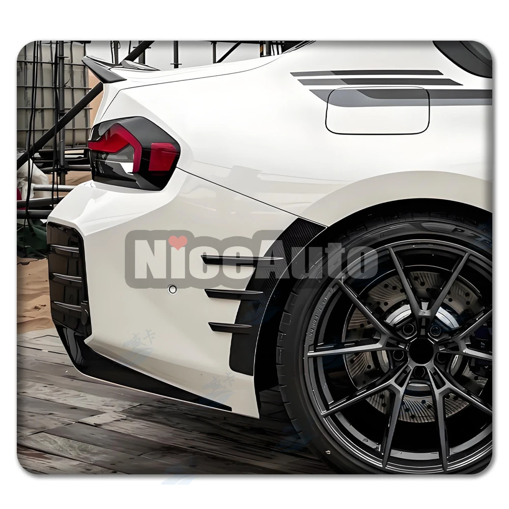 Фото Для BMW M2 G87 2023 2024 2025 автомобильное боковое крыло, крышка колесной арки, карбоновая декоративная наклейка, сплиттер, спойлер, крыло, 4 шт./компл. №4