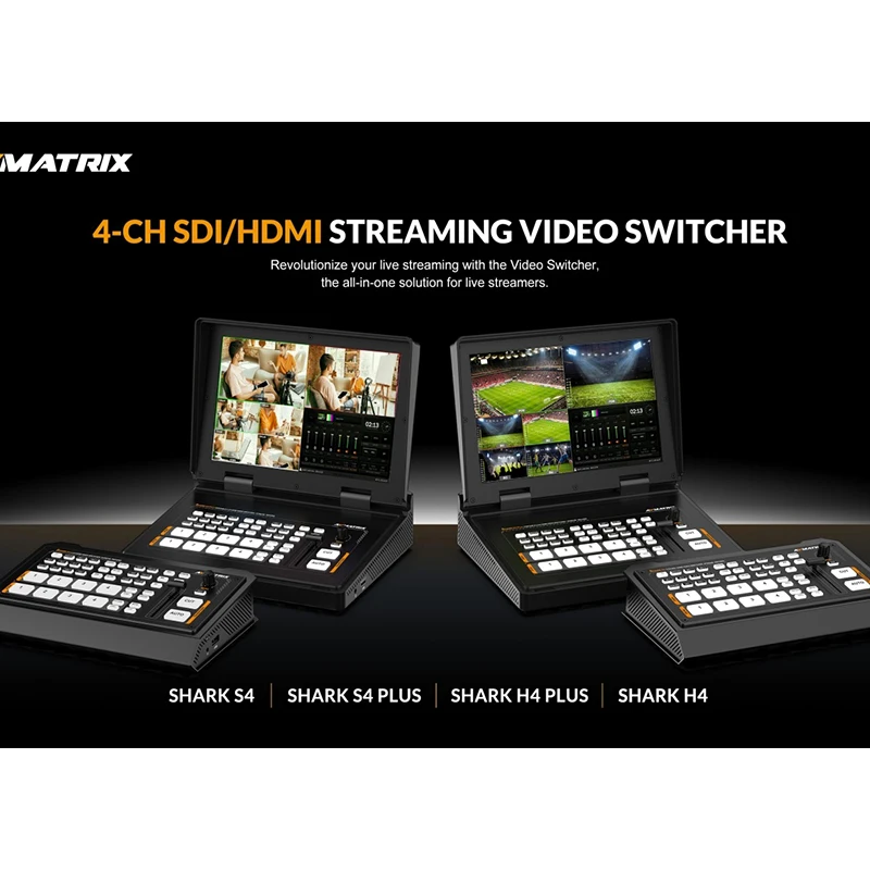 AVMATRIX Shark H4 PLUS S4 Plus потоковый переключатель видео SDI/HD-MI 4-канальный 10 1 дюймов FHD IPS