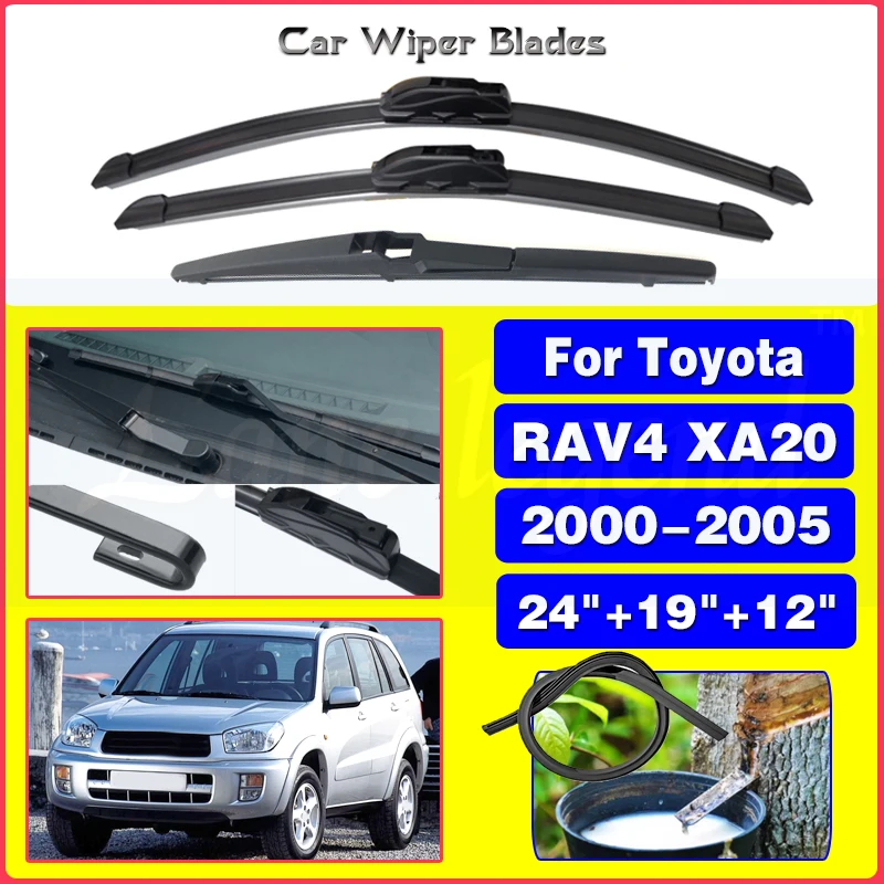 

Набор щёток стеклоочистителя для Toyota RAV4 XA20 2005 2004 2003 2002 2001 2000 24 + 19 + 12 дюймов