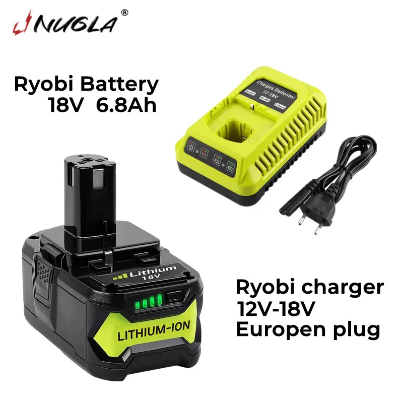 Литиевый аккумулятор большой емкости для Ryobi ONE + P102 P103 P104 P105 P107 18 в 6800 мАч