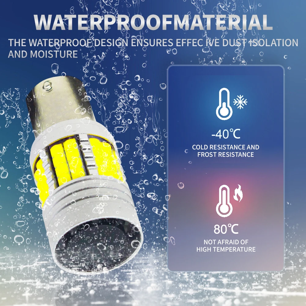 2 Шт. 1156 7440 T20 BA15S P21W 48SMD Canbus 3030 Светодиодные Задние Фонари С Охлаждающим