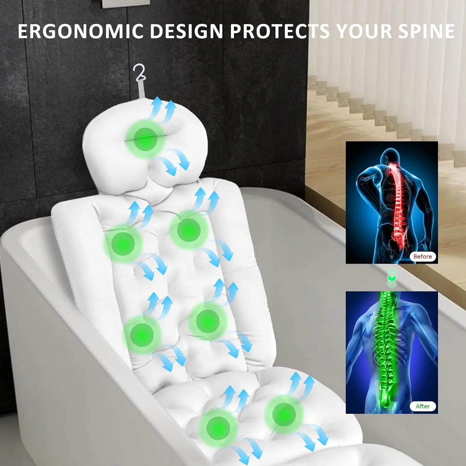 Роскошная подушка для ванны всего тела душа с сетчатым мешком стирки