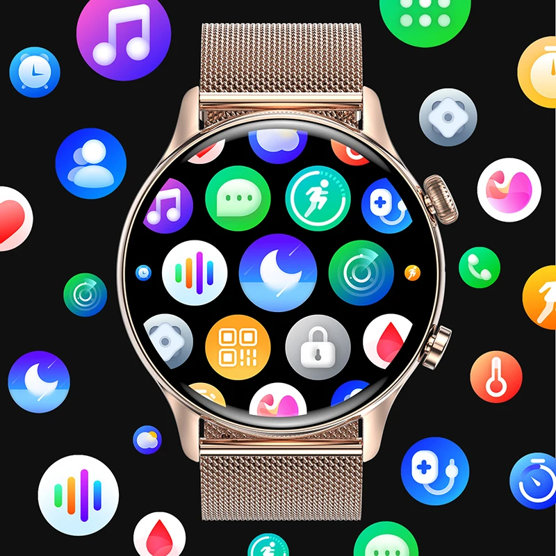 Новинка 2022 Смарт-часы с HD-экраном 390*390 NFC женские AMOLED дисплеем и Bluetooth-вызовом