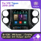 NaviFly 8G 128G Android 11 автомобильное радио с экраном, подключенными системами для Tesla Style для Volkswagen Tiguan 1 NF 2007 - 2016