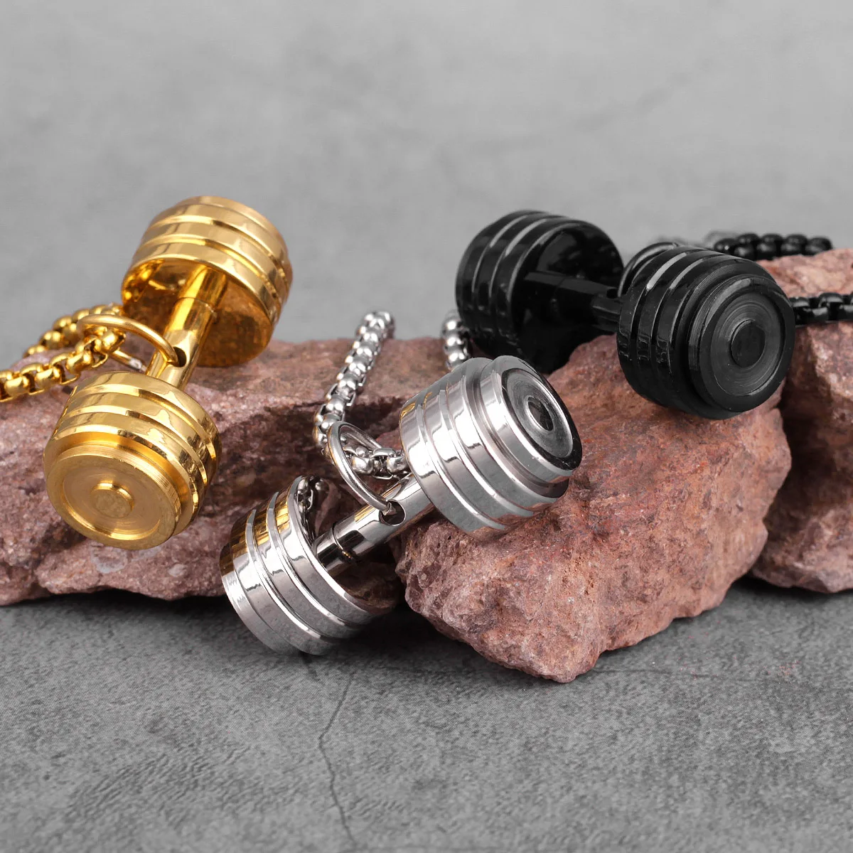

European and American Fashion and Simple Personality, Fun Fitness Exercise Barbell, Pendant Necklace Accessories