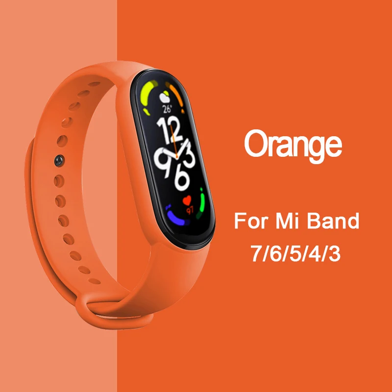 Ремешок силиконовый для Mi band 7 сменный спортивный браслет xiaomi 3 5 6 4