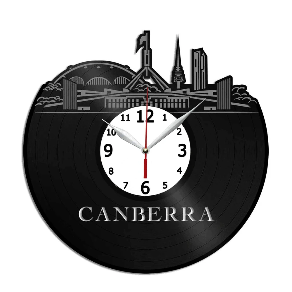 

Canberra Vinyl Wall Art Clock Unique Vintage Wall Art - Personalized Home Decoration - 12 Inch