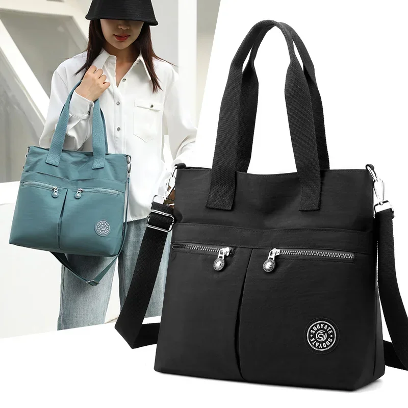 

Women Top-handle Tote Bag Ladies Portable Shoulder Crossbody Bags 2023 Large Capacity Nylon Travel Handbags Female Messenger Bag