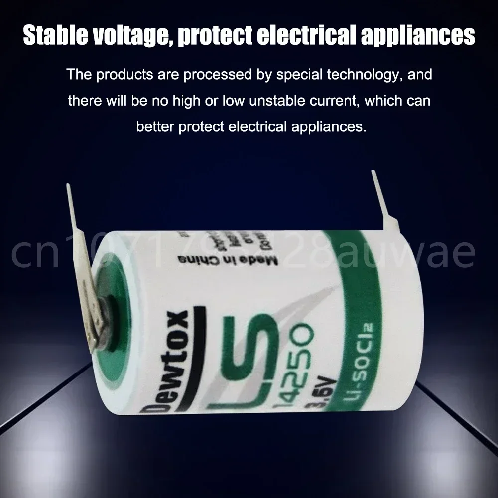 50PCS 3.6V 1200mAh LS14250 14250 Li-Ion Lithium Battery with Pins for PLC CNC Machine Tools Touch Screen Gas Water Meter