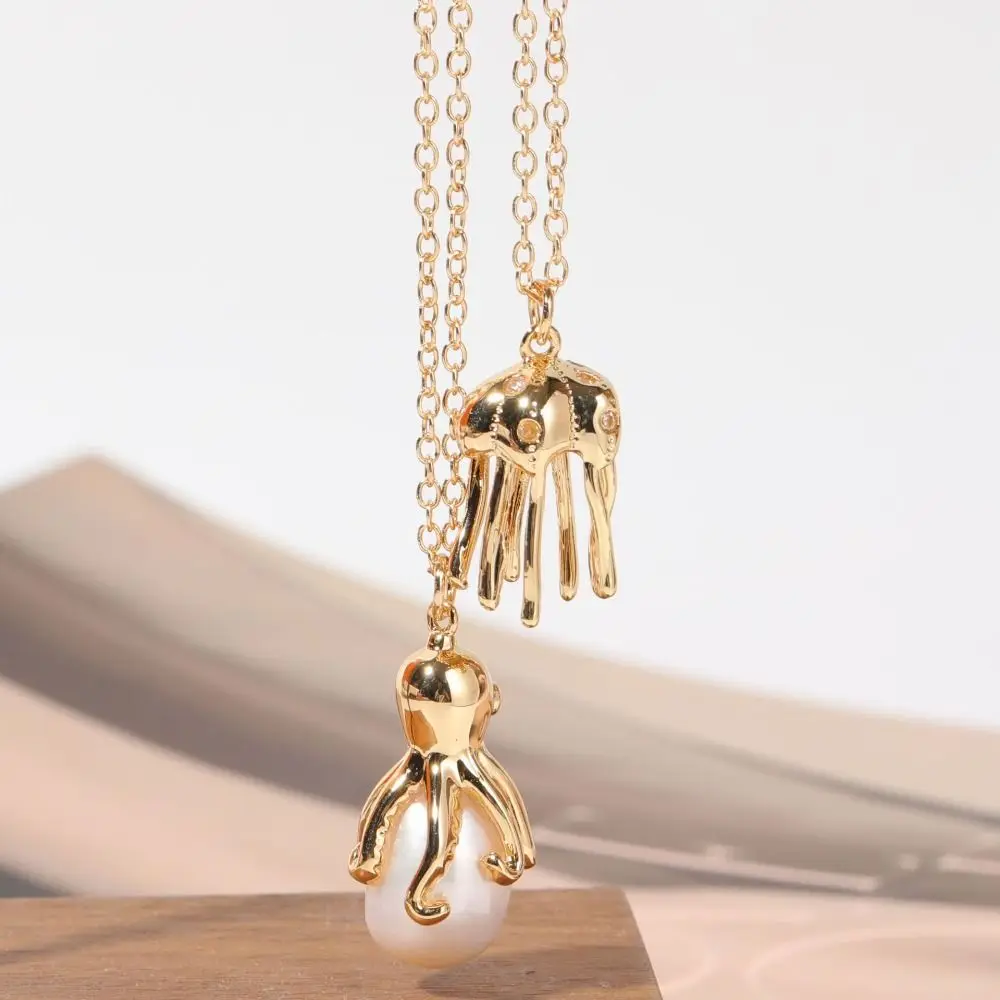 Ins осьминог медуза кулон ожерелье модные украшения уникальная цепочка на ключицы