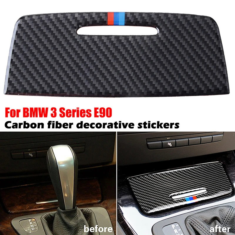 

Fit For BMW 3 Series E90 E92 E93 2005-2012 Real Carbon Fiber 1PC Ashtray Cover Panel Trim Stickers Car Internal Decoration Parts